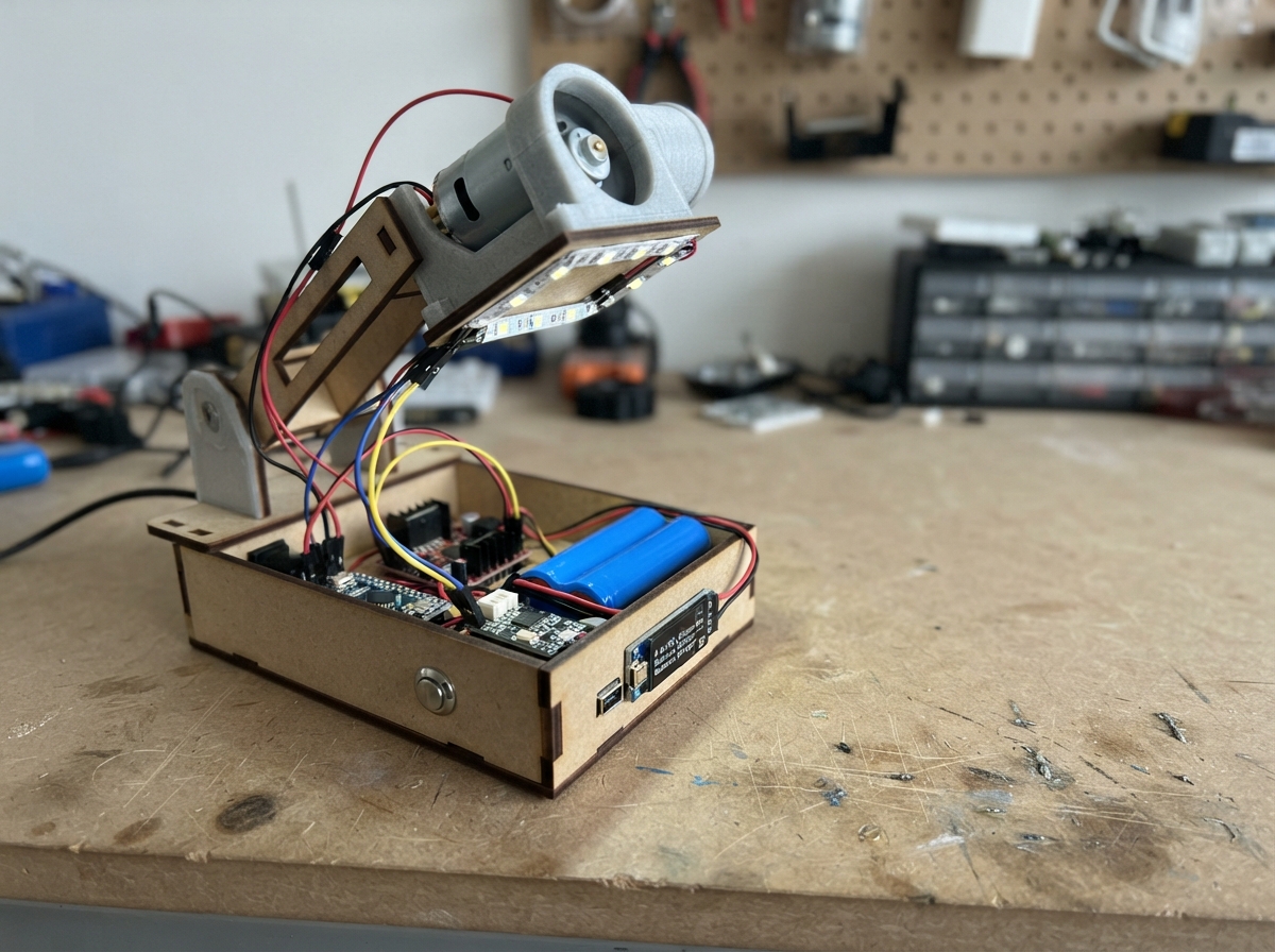 Soldering Stand with Fume Extractor and Lighting