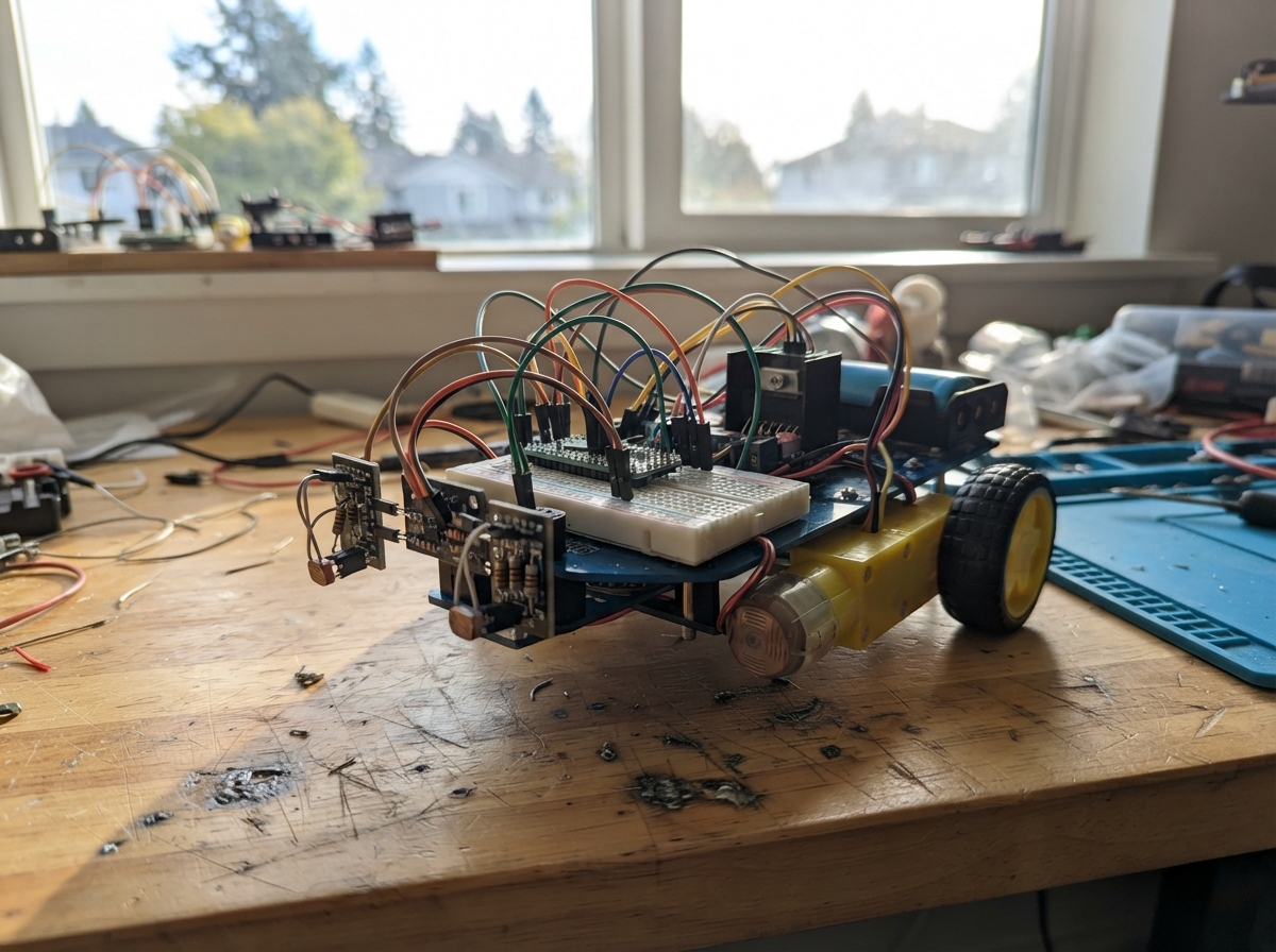 Photo of Light-Seeking Solar Robot Car