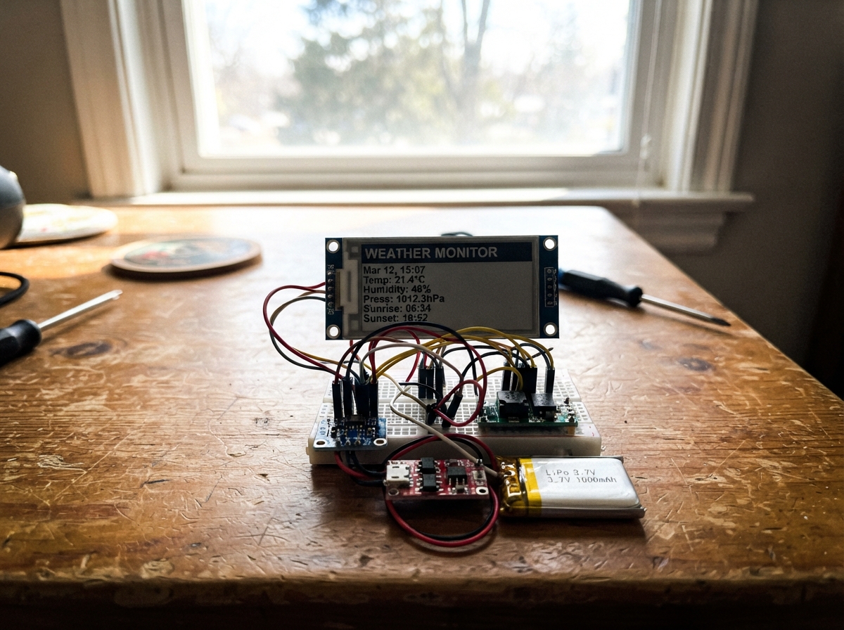 Portable E-Ink Weather Monitor