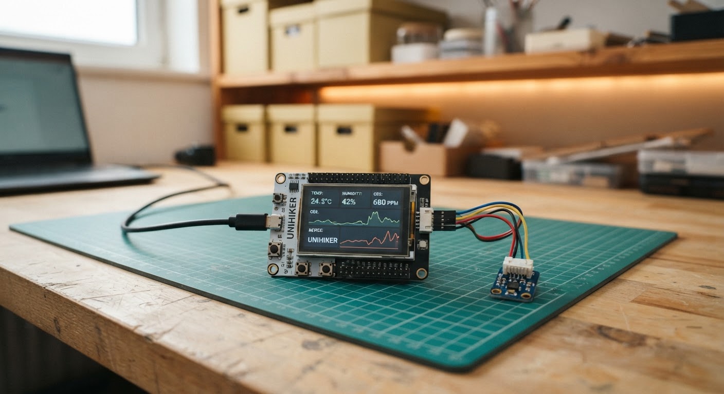 Photo of UNIHIKER Sensor Dashboard