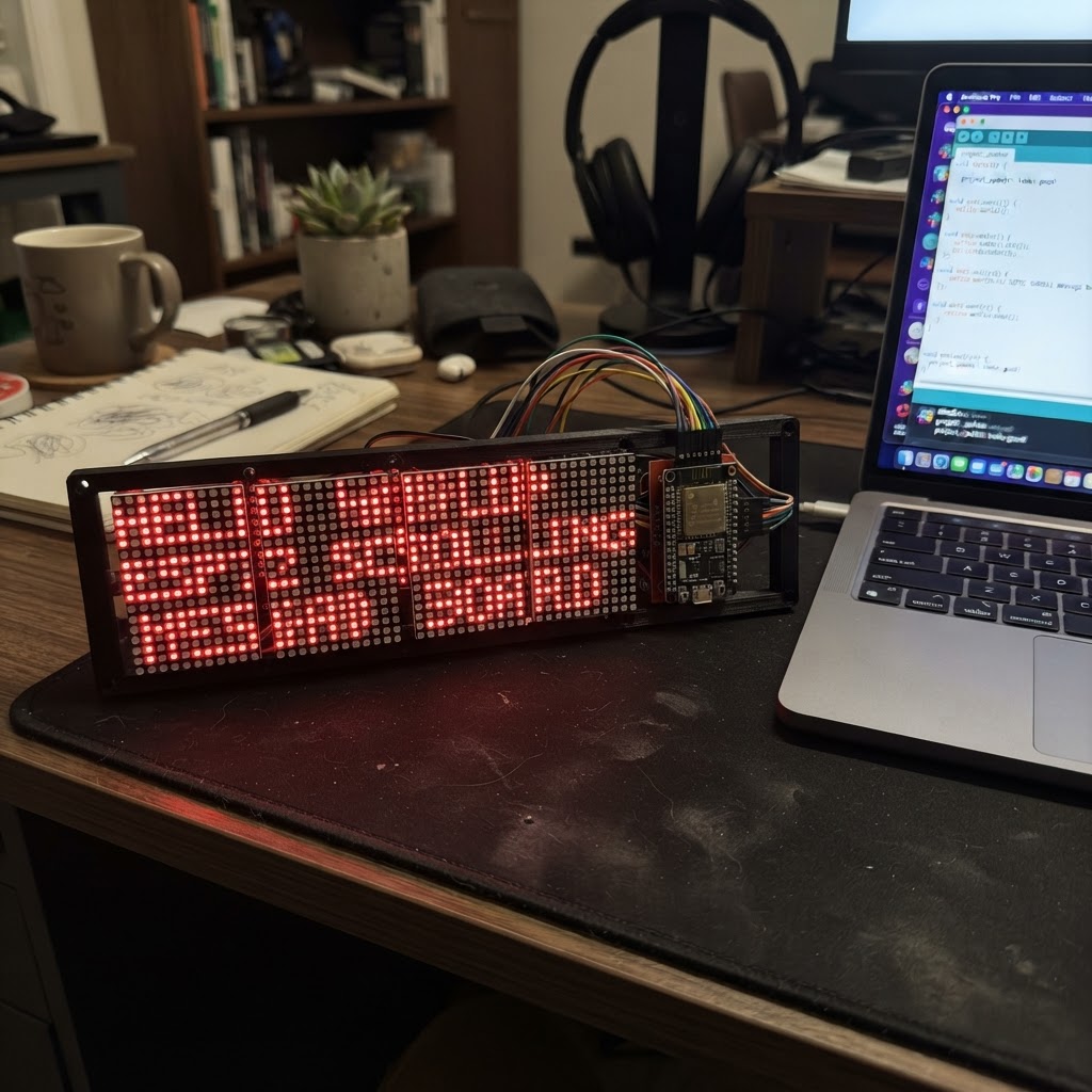 Photo of ESP32 Scrolling Message Board