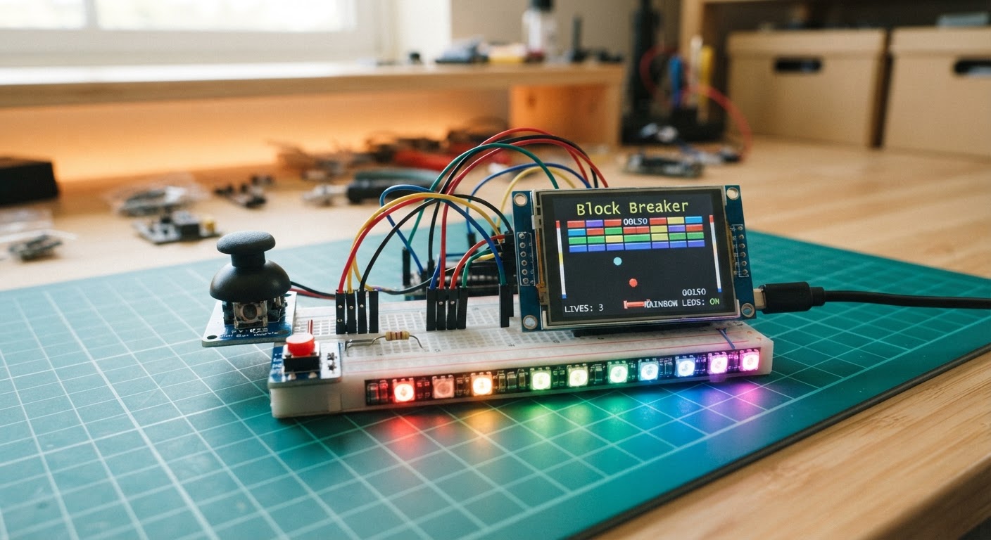 Touchscreen Block Breaker with Rainbow LEDs