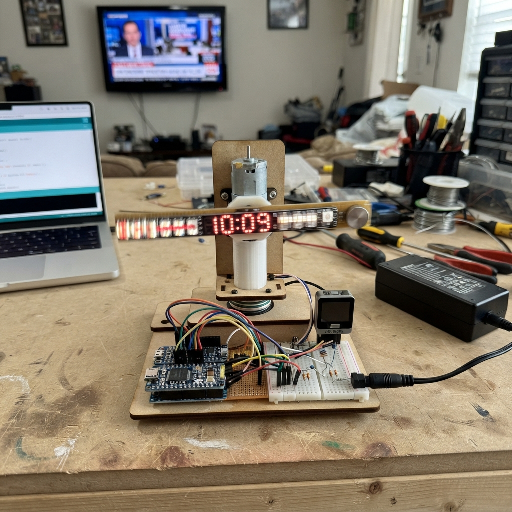 Photo of Make Arduino Rotating Clock Using Led Line